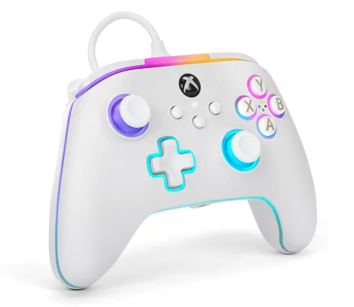 Vista 2 de PowerA Advantage Wired Controller for Xbox Series XS with Lumectra - White, gamepad, wired video game controller, gaming controller, works with Xbox