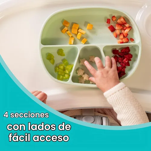 Vista 4 de NUK Cuencos de succión de silicona para bebés, función de succión que ayuda a reducir derrames, aptos para microondas y lavavajillas, sin BPA Verde