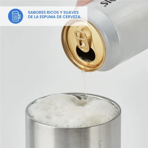 Vista 3 de LocknLock - Vaso para cerveza con tapa para bebida, cóctel, sin condensación, doble pared aislada, acero inoxidable, vajilla estilo pilsner, 560ml