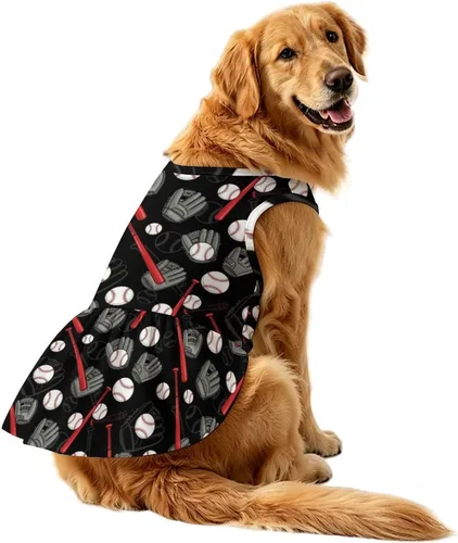Vista 3 de Dog Dress for Medium Dogs (Baseball Gifts Art)
