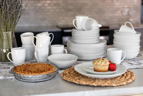 Vista 4 de 10 Strawberry Street 7" Catering Coupe - Cuenco para cereales, juego de 12, color blanco