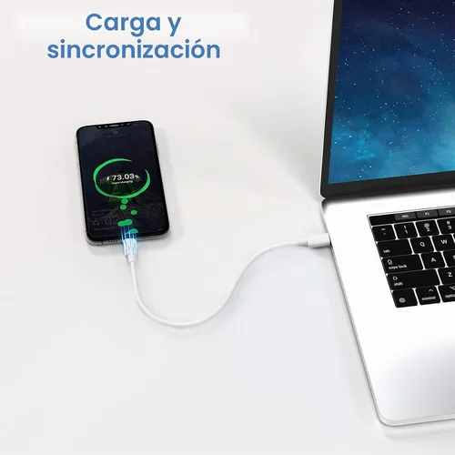 Vista 3 de Cable USB C a USB C, paquete de 10 unidades, cable de carga rápida tipo C Blanco