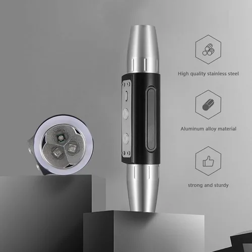 Vista 3 de eecoo Linterna LED experta de jade, linterna recargable USB, 6 fuentes de luz de doble cabeza, 6 modos de iluminación para detectar jade, joyas