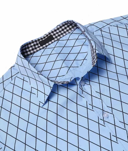Vista 3 de COOFANDY Camisa de vestir de negocios para hombre, manga larga, ajustada, informal, con botones
