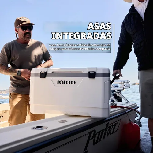 Vista 3 de Igloo Enfriador marino Baúl de hielo con carcasa dura aislada Ideal para pesca, camping, navegación y más