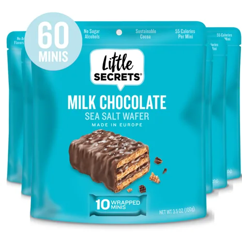 Vista 6 de Little Secrets Obleas Crujientes de Chocolate con Leche 1 Paquete Doble Fabricado en Europa Nada Artificial y Sin Alcoholes de Azúcar Cacao