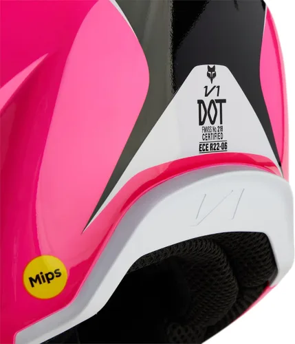Vista 6 de Fox Racing Casco Unisex V1 para Motocross y Bicicleta de Tierra, Negro/Rosa, Extra Grande