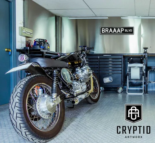 Vista 4 de Braaap Blvd - Letrero de metal de 18 x 4 pulgadas – Letrero de metal de aluminio en relieve vintage – Retro Enduro, todoterreno y carreras