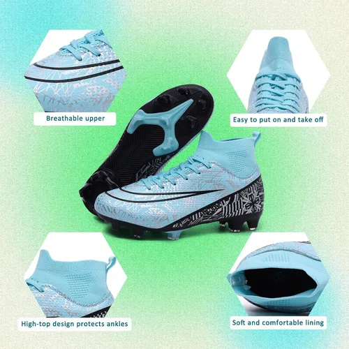 Vista 6 de CBUSTER Soccer Cleats Mens Women Indoor Outdoor Soccer Shoes for Big Boy AGFG
