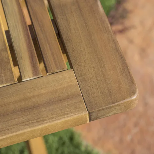Vista 5 de Christopher Knight Home Positano - Mesa de comedor plegable de madera de acacia para exteriores, color natural