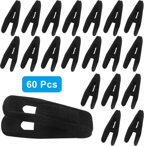 Vista 5 de Hordion ZC202405062817 - 60 clips de terciopelo antideslizantes, clips de fieltro negro para perchas finas de ropa, ZC202405062817