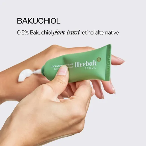 Vista 3 de Meebak Crema de ojos con bakuchiol, cafeína y cica - Tratamiento antienvejecimiento debajo de los ojos para hinchazón, ojeras, líneas finas