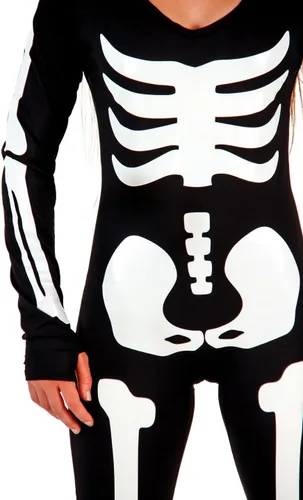 Vista 2 de Traje de cuerpo esqueleto dama traje Spandex