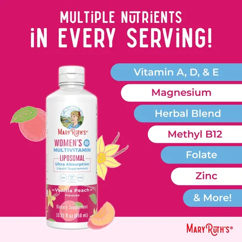 Vista 7 de MaryRuth Organics Multivitamínico para Mujeres 40+, Multivitamínico Femenino Liposomal, Suplemento de Apoyo Inmunológico, Suplementos de Energía
