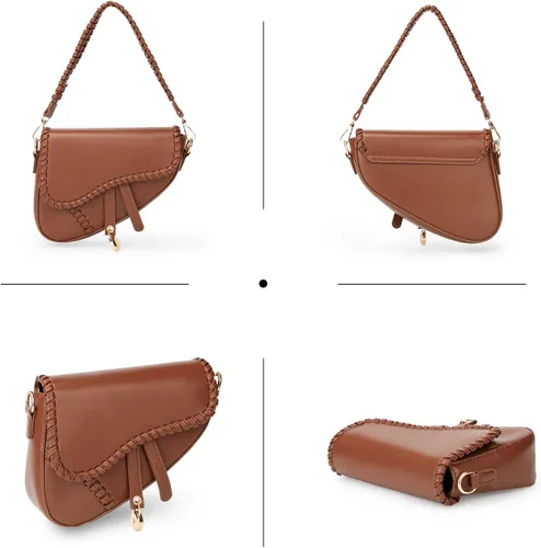 Vista 3 de JBB Bolso de hombro para mujer, bolso de mano, bolso cruzado pequeño, bolso de mano, bolso de mano de piel sintética