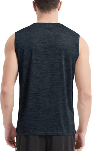 Vista 3 de MAGCOMSEN Camisetas sin mangas para hombre, de secado rápido, sin mangas, para entrenamiento, gimnasio, fisicoculturismo, fitness, correr