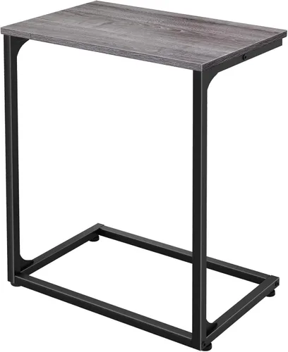 Vista 10 de Redriver 24" C Shaped Side Table, Wooden C-Shaped End Table Natural