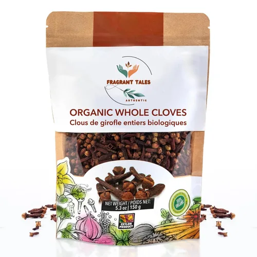 Vista 9 de Fragrant Tales Clavos enteros orgánicos, certificados por USDA, seleccionados a mano de Sri Lanka, 3.5 oz (100 g), bolsa resellable