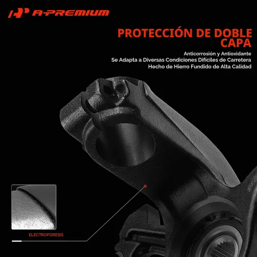 Vista 4 de A-Premium Conjunto de nudillo de dirección y cubo de cojinete de rueda delantero izquierdo compatible con Toyota Corolla 2009-2018, Matrix