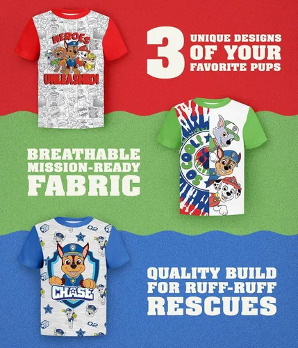 Vista 8 de Camiseta gráfica de Patrulla Canina (conjuntos) Marshall Chase Rubble Rocky Skye Everest Zuma para ropa de niños de cumpleaños a niños