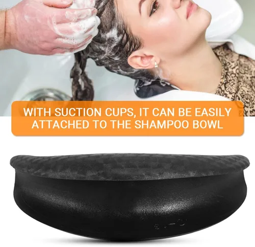 Vista 5 de Champú Bowl Neck Rest, cojín suave de PVC para salón y uso doméstico, negro