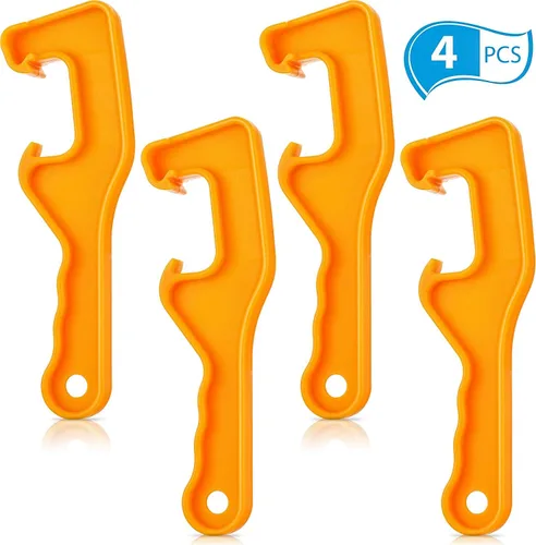 Vista 7 de Mudder Abridor de tapa de cubo de plástico de 4 piezas, 5 galones, abridor de cubos, llave de herramientas para uso industrial doméstico (rojo)