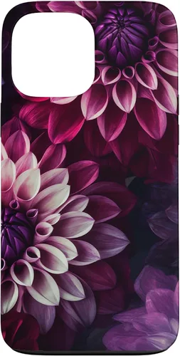 Vista 24 de Dahlia Flower Floral Nature Garden Pink Purple Maroon Design Case for iPhone 17