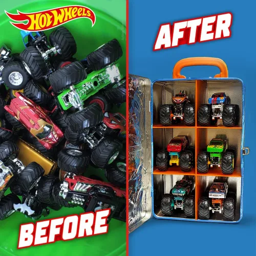 Vista 5 de Hot Wheels Monster Trucks - Estuche de almacenamiento para 6 camiones Monster o 25 coches