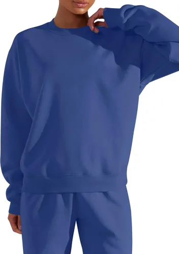 Vista 2 de FUPHINE Conjunto de dos piezas para mujer, holgado, de manga larga, sin botones y pantalones, conjuntos de descanso