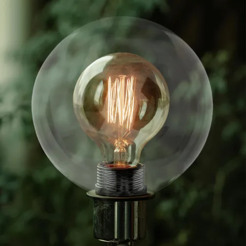 Vista 8 de Globo de luz de vidrio transparente esférico pantalla de cristal G9 roscada burbuja para luz (4.724 in) lámpara poste sombra