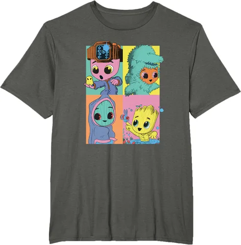 Vista 4 de Marvel I Am Groot Pop Art Costumes Box Up Camiseta, Negro
