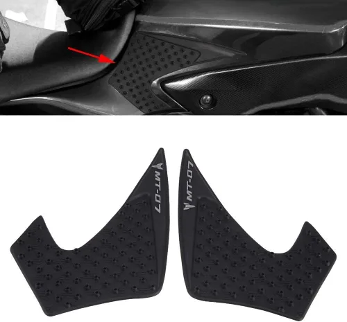 Vista 6 de Aramox Almohadilla de tracción de gas para motocicleta, par de almohadillas de tracción de gas antideslizantes para Yamaha MT-07 FZ-07 2014-2016