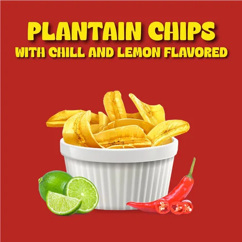 Vista 4 de Mayté Chips de plátano – Limón chile, 30 paquetes individuales (3 onzas cada uno) – Sin OMG, sin gluten, aperitivos saludables – Sin conservantes ni