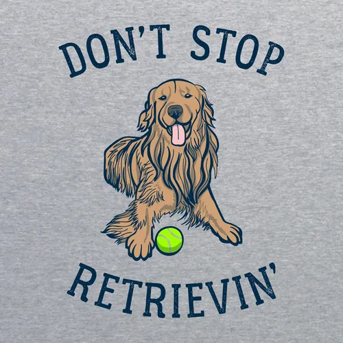 Vista 2 de Don't Stop Retrievin - Divertida camiseta de perro de Golden Retriever, S, Gris deportivo