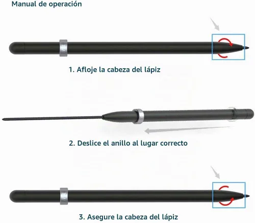 Vista 2 de Lápiz mecánico de aluminio Aviation, lápiz de control magnético, funciona con CNC, de varios colores, repuestos para lápiz, diámetro de 2.0 mm, 2B