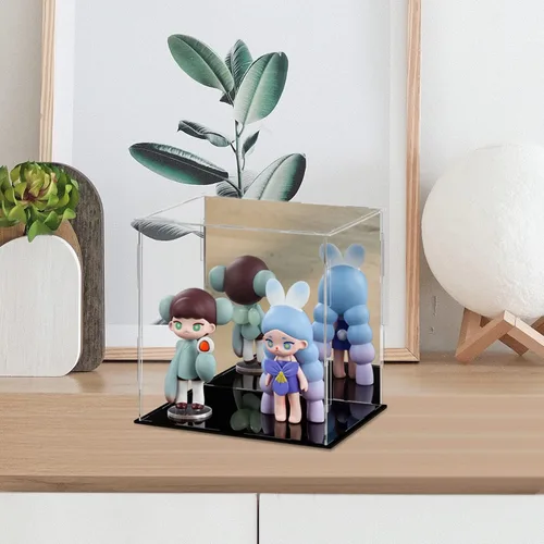 Vista 6 de Vitrina acrílica, versátil escaparate coleccionable para figuras de acción y juguetes, 1 paquete (negro, 7.8 x 5.9 x 7.8 pulgadas)