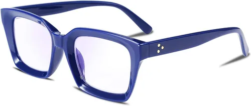 Vista 11 de FEISEDY Gafas de lectura retro cuadradas con bloqueo de luz azul, antirreflejos, para fatiga digital, modelo B2479