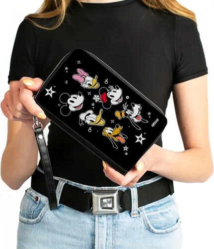 Vista 4 de Buckle-Down Cartera rectangular con cremallera de poliuretano para mujer, The Sensational Six, 7.5"x4.5", Los seis sensacionales, Buckle-down Pu Zip
