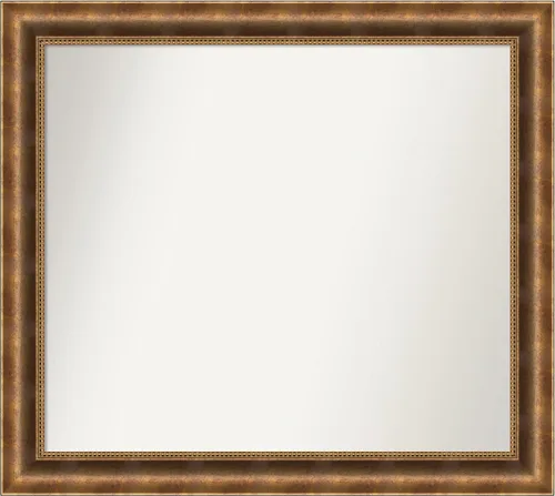 Vista 1116 de Amanti Art Espejo de pared personalizado no biselado (25 x 25 pulgadas), marco de bronce acentuado, varios tamaños personalizados, espejo de baño