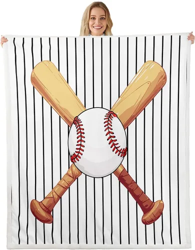 Vista 49 de Feelyou Football Throw Blanket Basketball Sports Soft Fleece Sherpa Cozy Fuzzy Plush Warm Soccer Ball Game Fuzzy Plush Throw Black Baseball Gaming