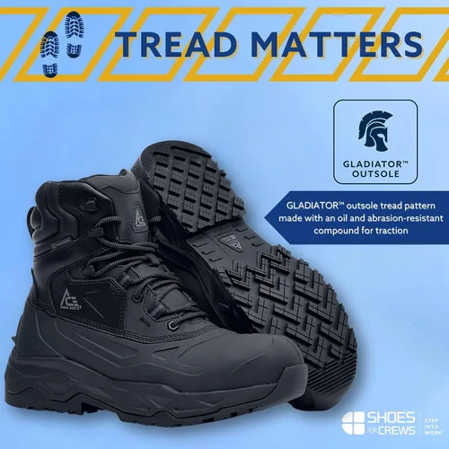 Vista 2 de Shoes for Crews ACE Fargo II - Botas de trabajo para hombre, antideslizantes e impermeables, Negro