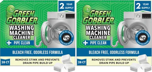 Vista 10 de Green Gobbler Premium - Limpiador y desodorizante para lavadora en tabletas con tecnología de limpieza de tuberías, desagües y mangueras Para