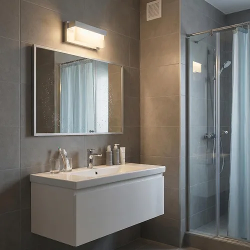 Vista 7 de Aplique de pared de batería cromado con interruptor de encendido/apagado, lámpara de pared LED de 8 pulgadas, pantalla acrílica, lámpara de pared