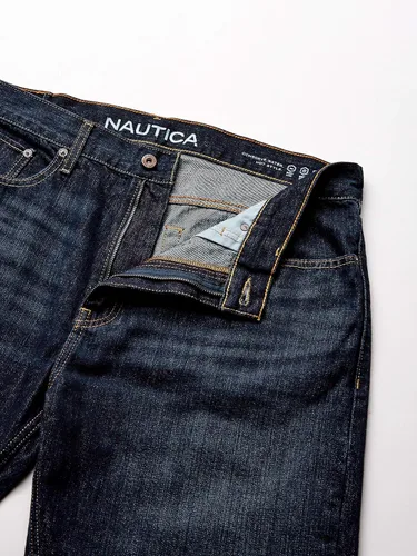 Vista 4 de Nautica Traditional Collection - Pantalón de mezclilla para hombre, ajuste relajado.