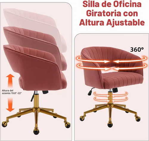 Vista 4 de Silla de escritorio moderna para oficina en casa, 1 unidad, silla giratoria