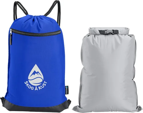 Vista 15 de Skog Å Kust GymSak - Bolsa de cincha con cordón 2 en 1 con bolsa seca impermeable extraíble
