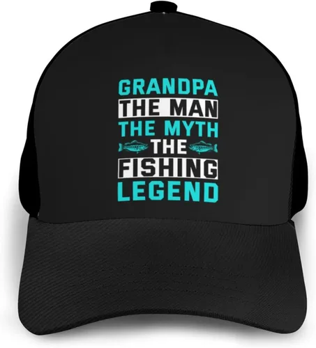 Vista 3 de KOSPOGO Grandpa The Man The Myth The Fishing Legend Baseball Cap for Men Women Baseball Hat Outdoor Casual Breathable Caps Adjustable Trucker Hat