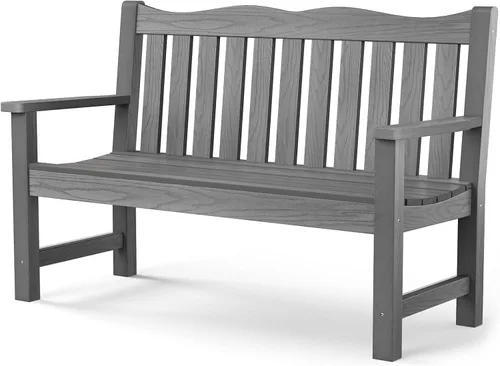 Vista 10 de Stoog Banco de Exterior para 2 Personas para Todo Clima, Capacidad de 800 libras Banco de Jardín de Plástico HIPS para Patio, Patio Trasero, Porche
