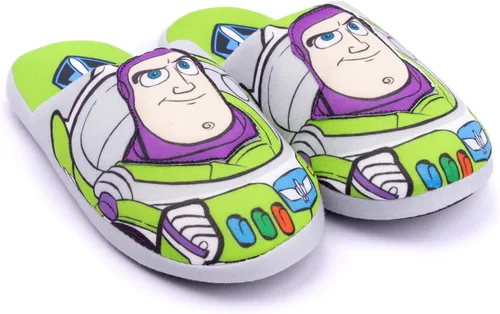 Vista 3 de Disney Pixar Toy Story Pantuflas para niños Buzz Lightyear sin cordones, Verde