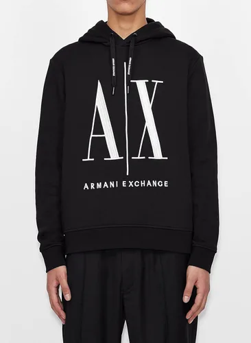 Vista 6 de AX ARMANI EXCHANGE Sudadera con capucha Icon Project con logotipo bordado para hombre